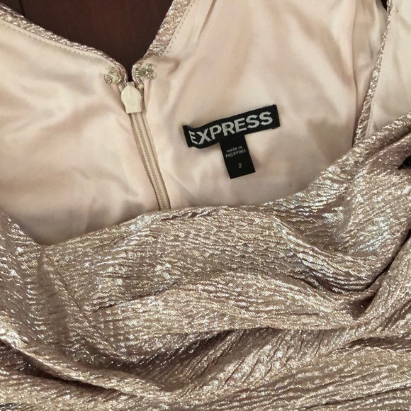 Express Metallic Rose Gold Cocktail Dress - Picture 6 of 8
